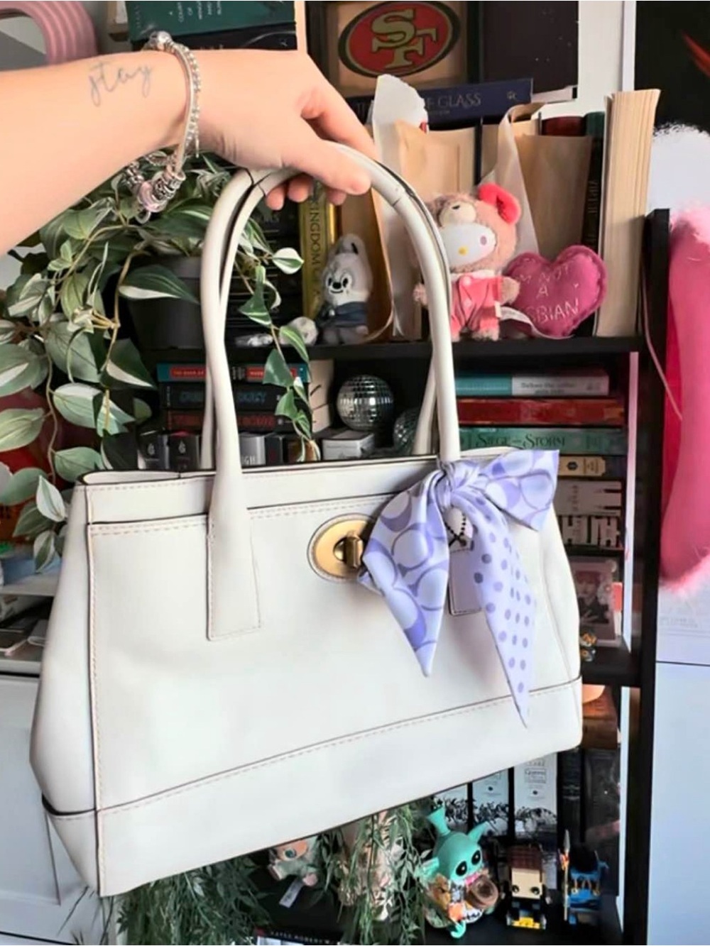 Coach Madeline Cream bag w/scarf